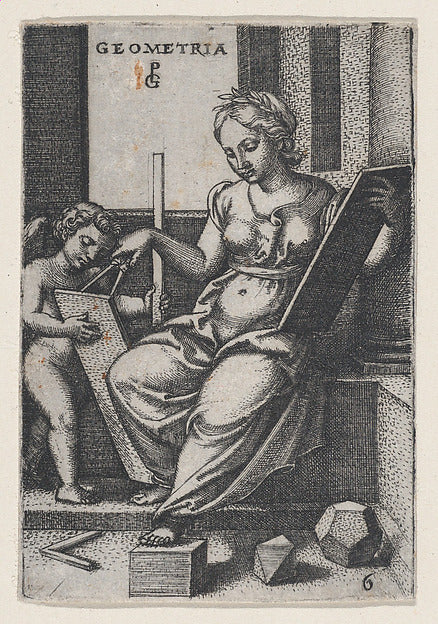 Georg Pencz:Geometria from The Liberal Arts -16x12"(A3) Poster