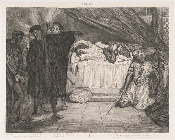 O Spartan dog -  plate 15 from Othello  1844-Théodore Chassériau,  Poster Print Wall Art