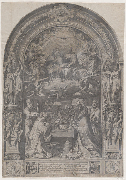 Cornelis Cort , After Taddeo Zuccaro , After Federico Zuccar-16x12"(A3) Poster
