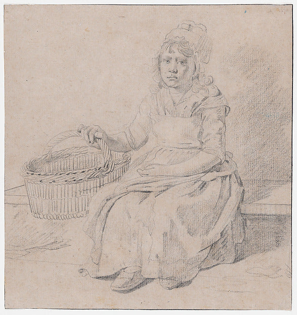 Martin Drolling - Young Girl with Basket 1781–1817, Poster Print Wall Art