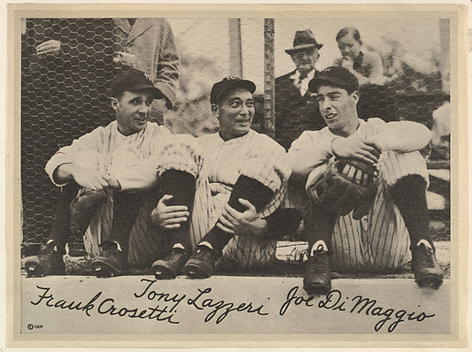 :Frank Crosetti Tony Lazzeri and Joe DiMaggio from the "Base-16x12"(A3) Poster