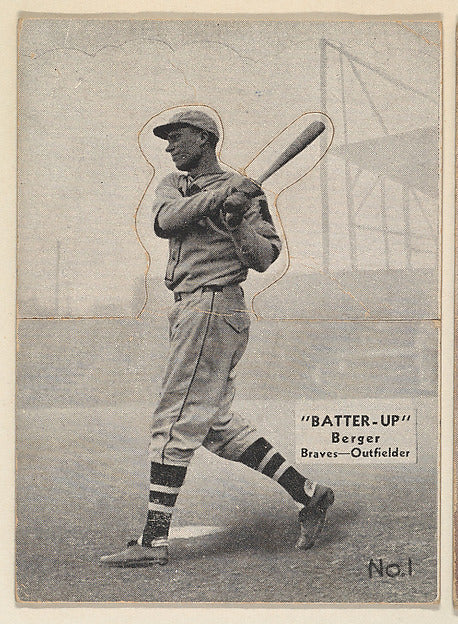 :Card 1 Berger Braves Outfielder  from the Batter Up series -16x12"(A3) Poster