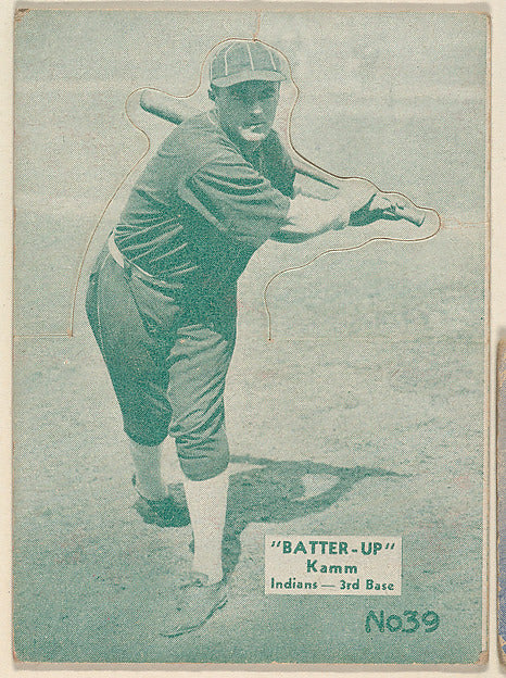 :Card 39 Kamm Indians 3rd Base  from the Batter Up series is-16x12"(A3) Poster