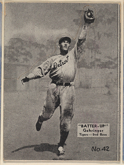 :Card 42 Gehringer Tigers 2nd Base  from the Batter Up serie-16x12"(A3) Poster