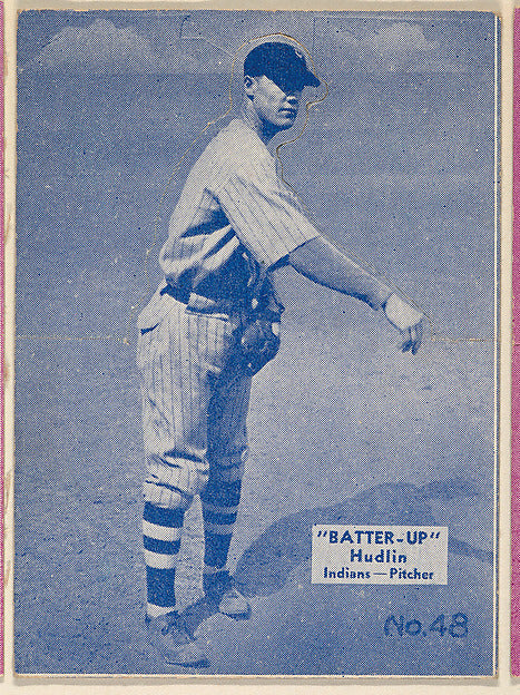:Card 48 Hudlin Indians Pitcher  from the Batter Up series i-16x12"(A3) Poster
