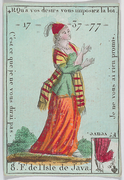 Anonymous, French, 18th century:Hab.t du Thibet from playing-16x12"(A3) Poster