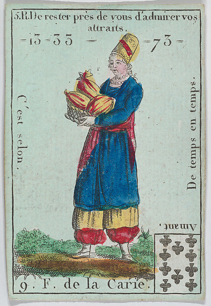 Anonymous, French, 18th century:F. de la Carie from playing -16x12"(A3) Poster