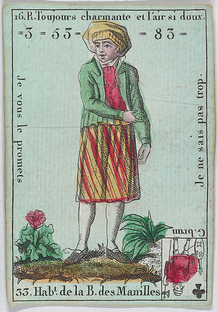 Anonymous, French, 18th century:Hab.t de la B. des Manilles -16x12"(A3) Poster