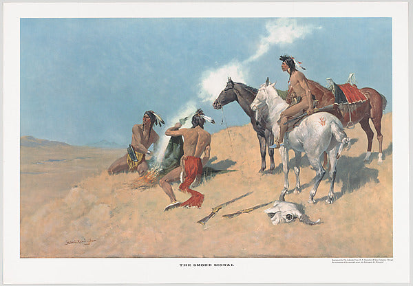 Frederic Remington:The Smoke Signal 1923–60-16x12"(A3) Poster