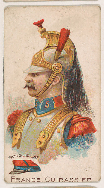 :France Cuirassier Fatigue Cap from the Army Cards series to-16x12"(A3) Poster