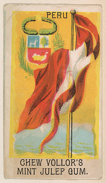 :Flag of Peru from the Flags series for Vollor's Gum c1905-16x12"(A3) Poster