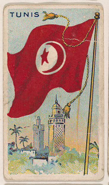 :Flag of Tunis from the Flag Gum series issued by John H. Do-16x12"(A3) Poster