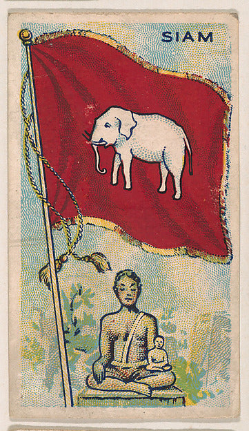 :Flag of Siam from the Flag Gum series issued by John H. Doc-16x12"(A3) Poster