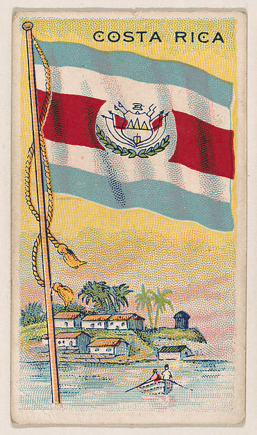 :Flag of Costa Rica from the Flag Gum series issued by John -16x12"(A3) Poster