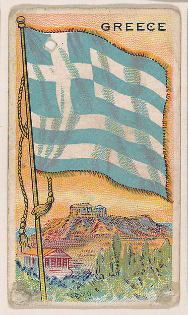 :Flag of Greece from the Flag Gum series issued by John H. D-16x12"(A3) Poster
