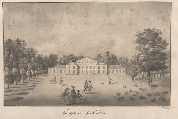 View of the Palace from the Lawn at Kew 1763-Joshua Kirby,  Poster Print Wall Art