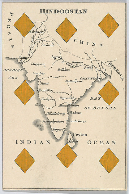 :Hindoostan in Asia from Court Game of Geography 1838–55-16x12"(A3) Poster