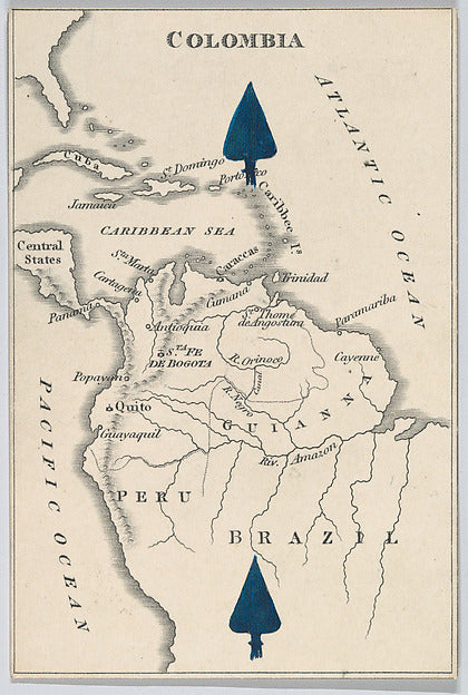 :Colombia from Court Game of Geography 1838–55-16x12"(A3) Poster
