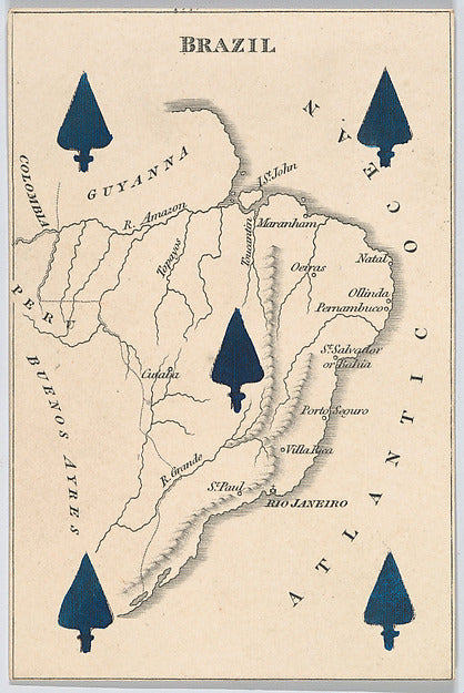 :Brazil from Court Game of Geography 1838–55-16x12"(A3) Poster