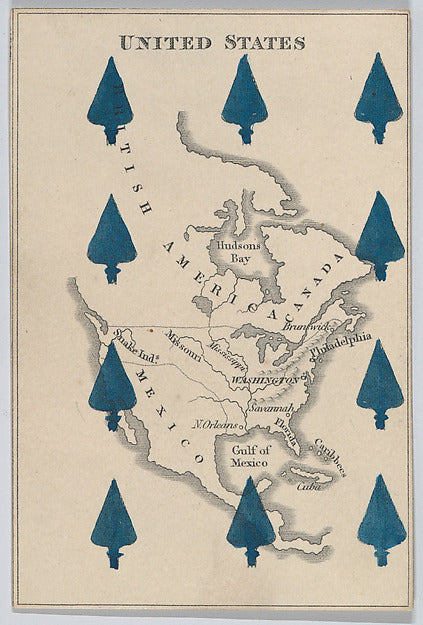 :United States from Court Game of Geography 1838–55-16x12"(A3) Poster