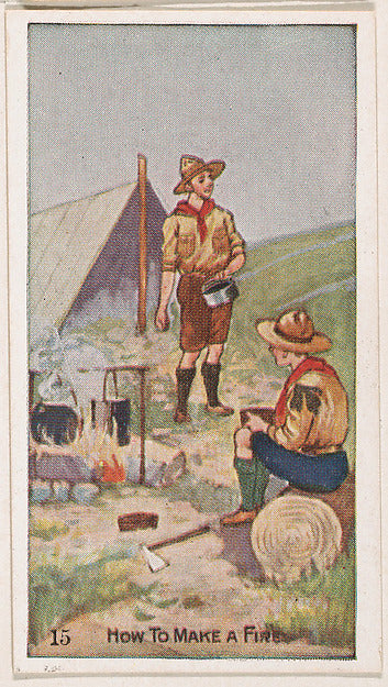 :Card 15 How to Make a Fire from the Boy Scouts series  issu-16x12"(A3) Poster