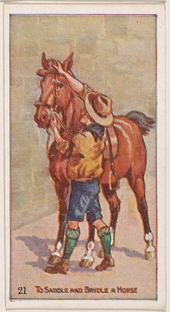 :Card 21 To Saddle and Bridle a Horse from the Boy Scouts se-16x12"(A3) Poster