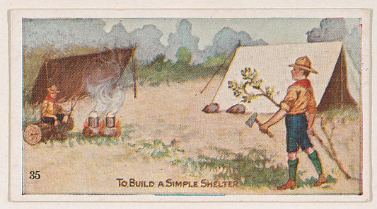 :Card 35 To Build a Simple Shelter from the Boy Scouts serie-16x12"(A3) Poster