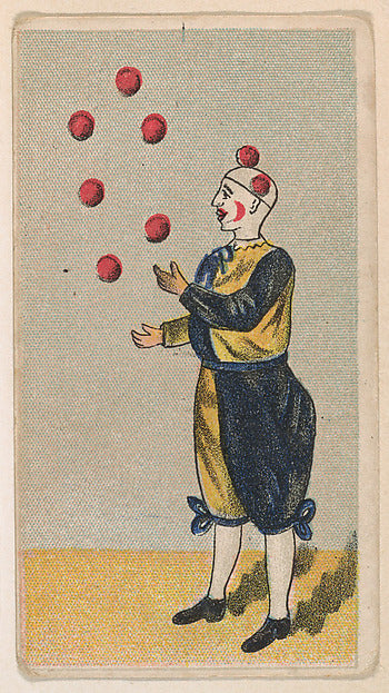 :Clown juggling red balls from the Circus Caramels series is-16x12"(A3) Poster