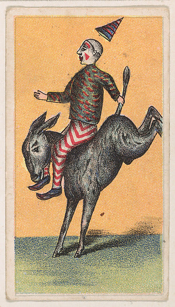 :Clown riding donkey from the Circus Caramels series issued -16x12"(A3) Poster