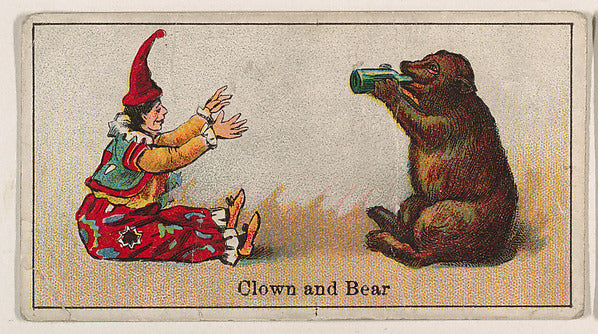 :Clown and Bear from The Circus series issued by Messer's Gu-16x12"(A3) Poster