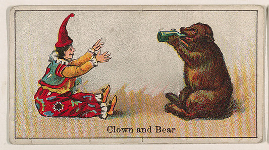 :Clown and Bear from The Circus series issued by Messer's Gu-16x12"(A3) Poster