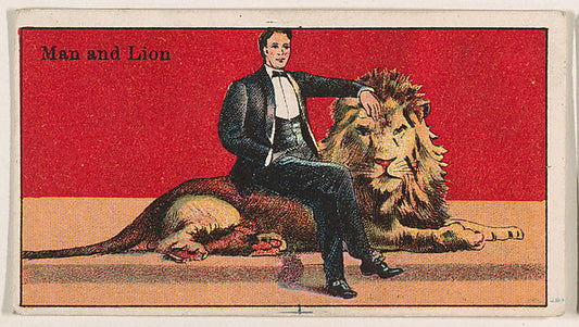 :Man and Lion from The Circus series issued by Messer's Gum -16x12"(A3) Poster