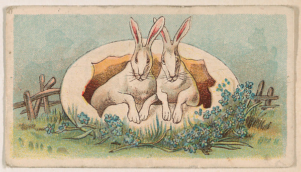 :Two rabbits posing in an Easter egg from the Easter Subject-16x12"(A3) Poster