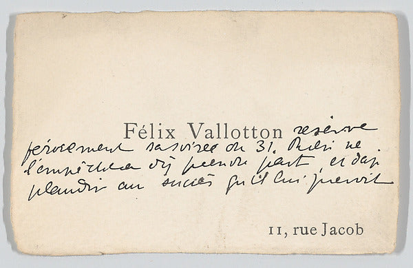 Anonymous:Félix Vallotton calling c1885–1925-16x12