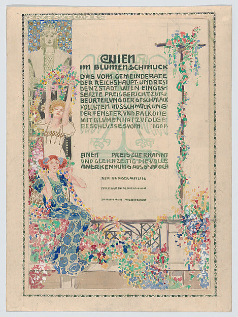 Erwin Puchinger:Design for a certificate awarded by the city-16x12"(A3) Poster