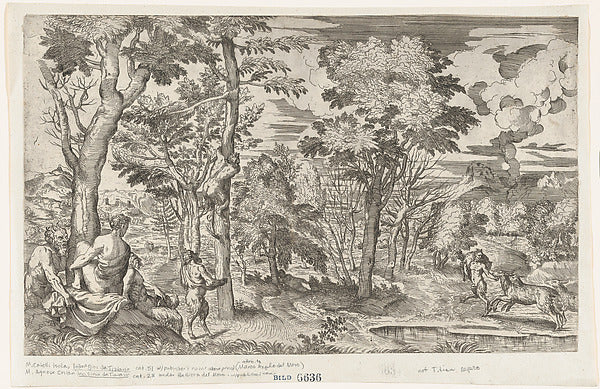 Anonymous:Satyrs in a Landscape c1550-60-16x12"(A3) Poster