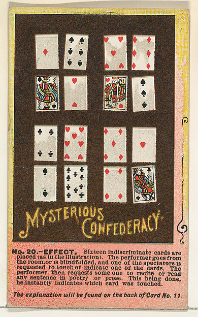 :Number 20 Mysterious Confederacy from the Tricks with Cards-16x12"(A3) Poster