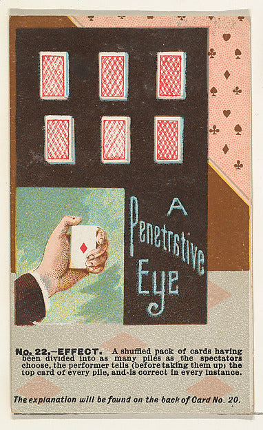 :Number 22 A Penetrative Eye from the Tricks with Cards seri-16x12"(A3) Poster