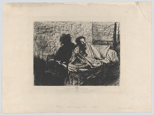 Léopold Flameng , Brussels 1831–1911 Paris):Portrait of Mery-16x12"(A3) Poster