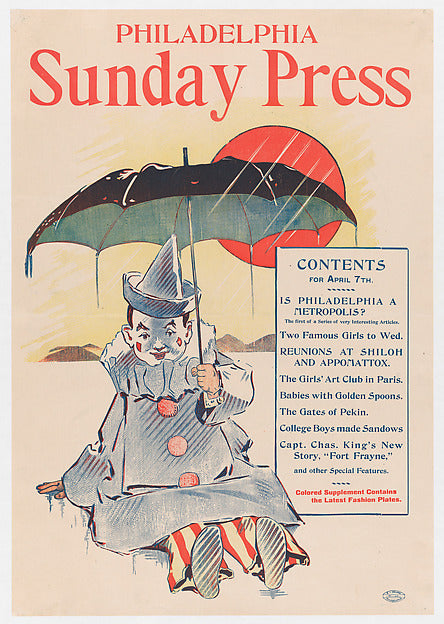 George Reiter Brill:Advertisement for Philadelphia Sunday Pr-16x12"(A3) Poster