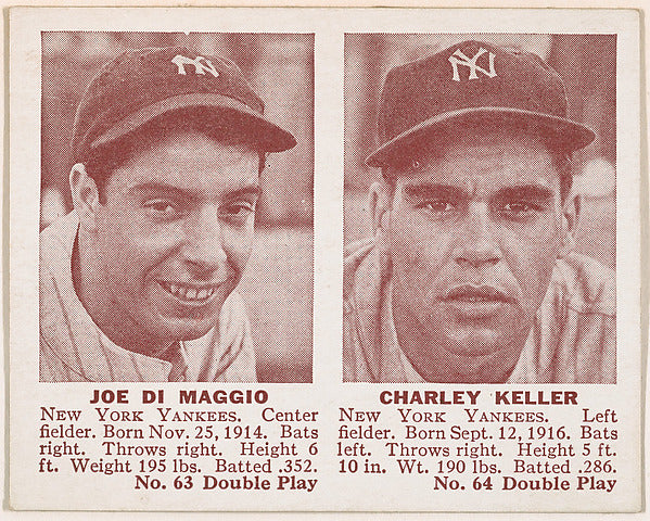 :Joe Di Maggio Charley Keller-16x12"(A3) Poster