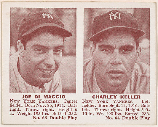 :Joe Di Maggio Charley Keller-16x12"(A3) Poster
