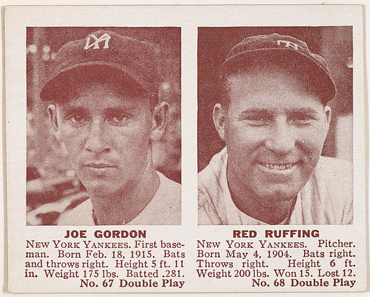 :Joe Gordon Red Ruffing-16x12"(A3) Poster
