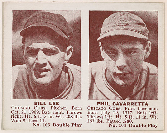 :Bill Lee Phil Cavarretta-16x12"(A3) Poster