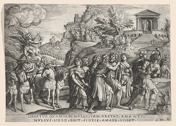 Georg Pencz:The Triumph of Love from The Triumph of Petrarch-16x12"(A3) Poster