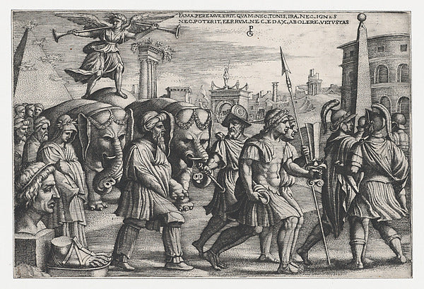 Georg Pencz:The Triumph of Fame on Chastity from The Triumph-16x12"(A3) Poster