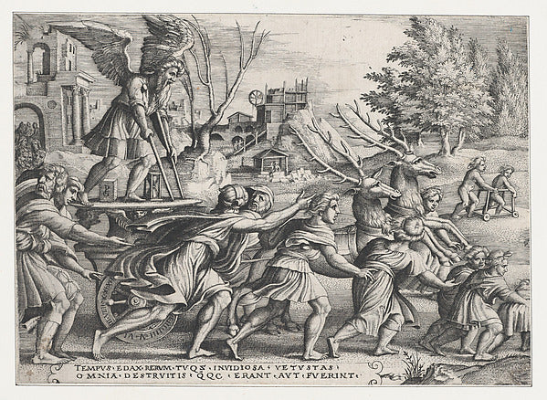 Georg Pencz:The Triumph of Time on Fame from The Triumphs of-16x12"(A3) Poster