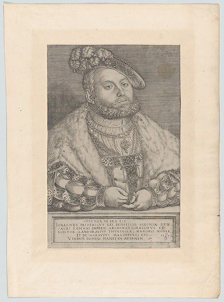 Georg Pencz:Portrait of Johann Friedrich the Magnanimous Ele-16x12"(A3) Poster