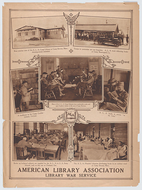 :American Library Association Library War Service c1918-16x12"(A3) Poster