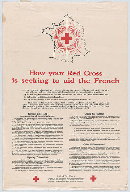 :How your Red Cross is seeking to aid the French 1918-16x12"(A3) Poster
